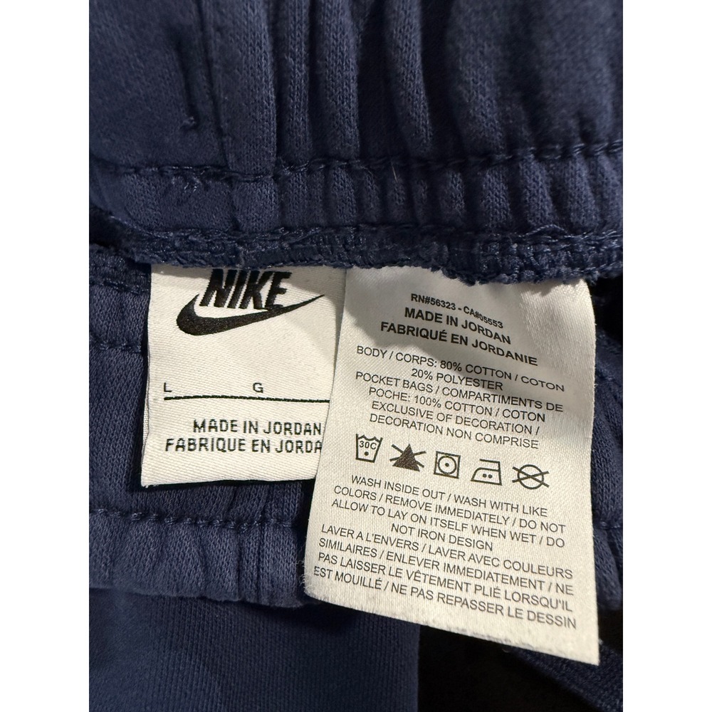 Nike Boys Fleece Athletic Shorts Navy Blue Logo Graphic Size Large L 1029 - Picture 4 of 7